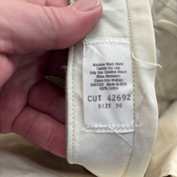 NWT Polo Ralph Lauren Stewart Pant Men 36 Tan Chino Trousers Cotton NOS VTG New - Picture 6 of 11